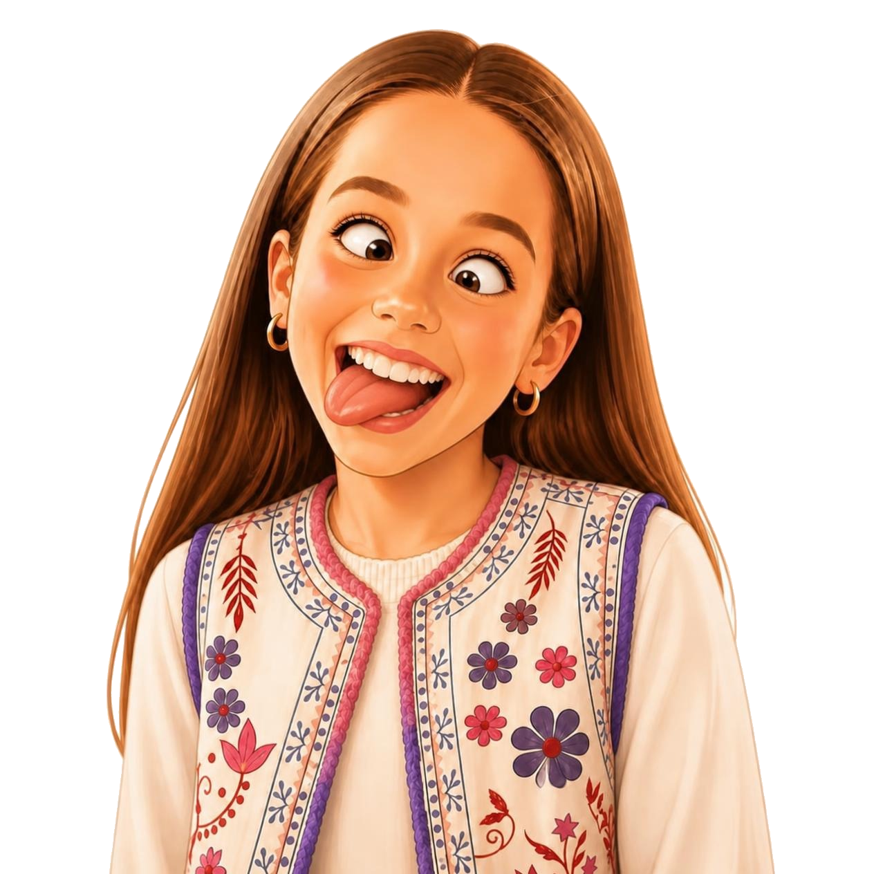 Girl pulling a funny face